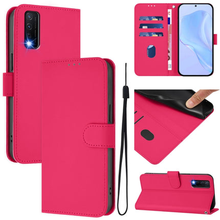 Skin Feel Solid Color Leather Phone Case with Lanyard, For vivo Y20 / Y20i / Y20S / Y11S