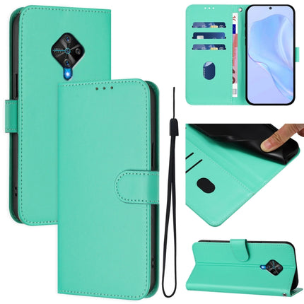 Skin Feel Solid Color Leather Phone Case with Lanyard, For vivo Y53S 4G / Y51A 2021