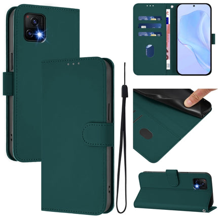 Skin Feel Solid Color Leather Phone Case with Lanyard, For vivo Y52S 5G / iQOO U3 / Y31S 5G