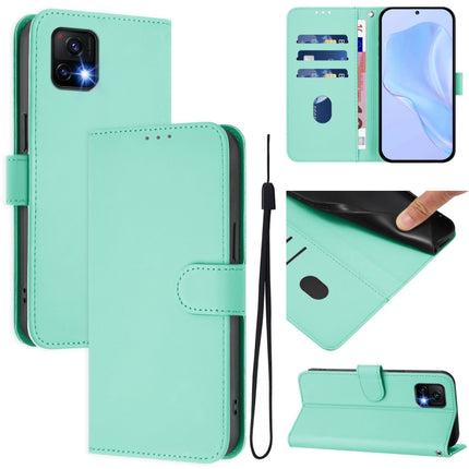 Skin Feel Solid Color Leather Phone Case with Lanyard, For vivo Y52S 5G / iQOO U3 / Y31S 5G