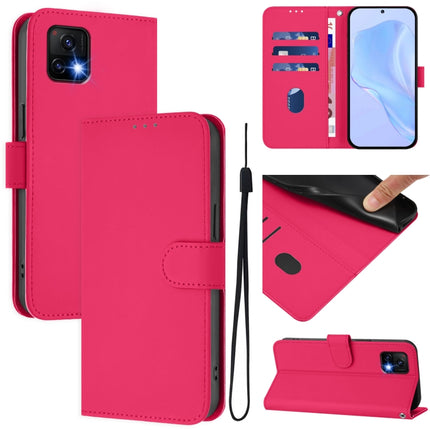 Skin Feel Solid Color Leather Phone Case with Lanyard, For vivo Y52S 5G / iQOO U3 / Y31S 5G