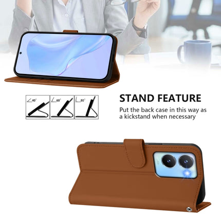 Skin Feel Solid Color Leather Phone Case with Lanyard, For vivo Y56 5G Global / Y16 4G Global