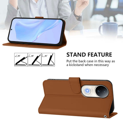 Skin Feel Solid Color Leather Phone Case with Lanyard, For vivo S20