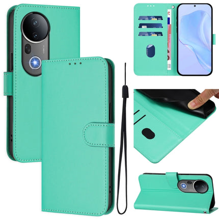 Skin Feel Solid Color Leather Phone Case with Lanyard, For vivo S20 Pro