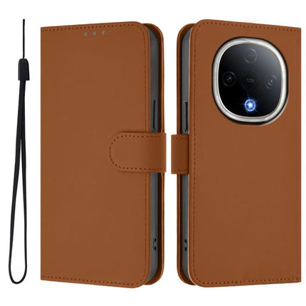 Skin Feel Solid Color Leather Phone Case with Lanyard, For vivo Y300