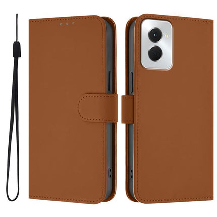 Skin Feel Solid Color Leather Phone Case with Lanyard, For vivo Y29S 5G / Y04 4G Global