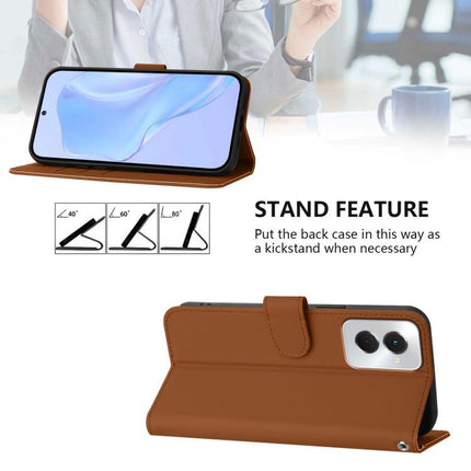 Skin Feel Solid Color Leather Phone Case with Lanyard, For vivo Y29S 5G / Y04 4G Global