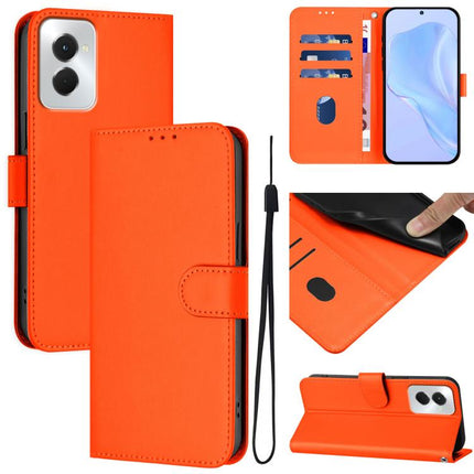 Skin Feel Solid Color Leather Phone Case with Lanyard, For vivo Y29S 5G / Y04 4G Global