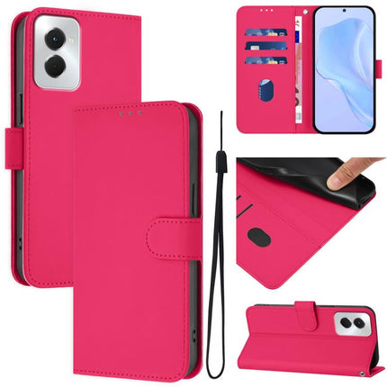 Skin Feel Solid Color Leather Phone Case with Lanyard, For vivo Y29S 5G / Y04 4G Global