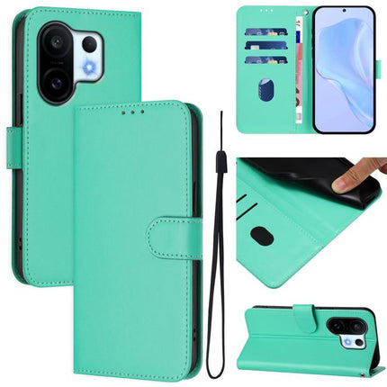 Skin Feel Solid Color Leather Phone Case with Lanyard, For vivo S30 Pro mini
