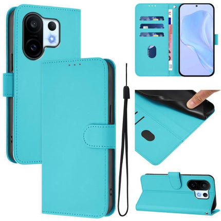 Skin Feel Solid Color Leather Phone Case with Lanyard, For vivo S30 Pro mini
