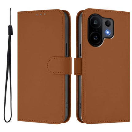 Skin Feel Solid Color Leather Phone Case with Lanyard, For vivo S30