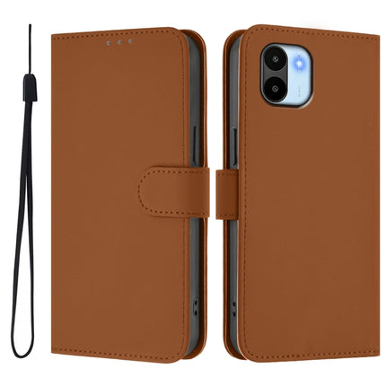 Skin Feel Solid Color Leather Phone Case with Lanyard, For Redmi A1 4G Global / A2 4G