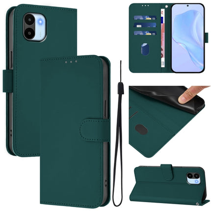 Skin Feel Solid Color Leather Phone Case with Lanyard, For Redmi A1 4G Global / A2 4G