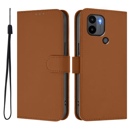 Skin Feel Solid Color Leather Phone Case with Lanyard, For Redmi A1+ 4G / A2+