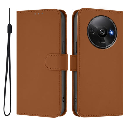 Skin Feel Solid Color Leather Phone Case with Lanyard, For Redmi A3 4G Global / A3X 4G