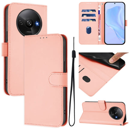 Skin Feel Solid Color Leather Phone Case with Lanyard, For Redmi A3 4G Global / A3X 4G