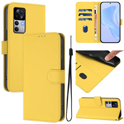 Skin Feel Solid Color Leather Phone Case with Lanyard, For Redmi K50 Ultra