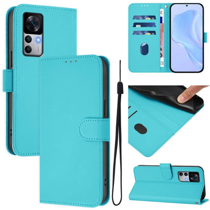 Skin Feel Solid Color Leather Phone Case with Lanyard, For Redmi K50 Ultra