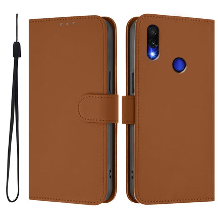 Skin Feel Solid Color Leather Phone Case with Lanyard, For Redmi Note 7 / 7 Pro / 7S