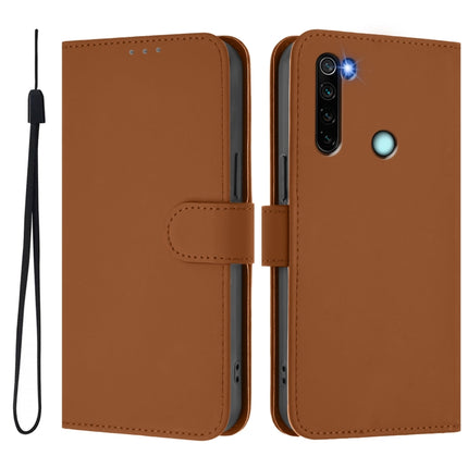 Skin Feel Solid Color Leather Phone Case with Lanyard, For Redmi Note 8