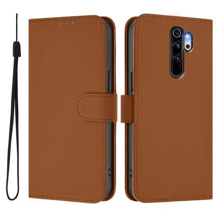 Skin Feel Solid Color Leather Phone Case with Lanyard, For Redmi Note 8 Pro