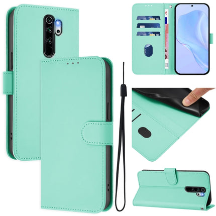 Skin Feel Solid Color Leather Phone Case with Lanyard, For Redmi Note 8 Pro