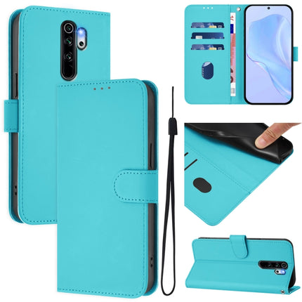 Skin Feel Solid Color Leather Phone Case with Lanyard, For Redmi Note 8 Pro