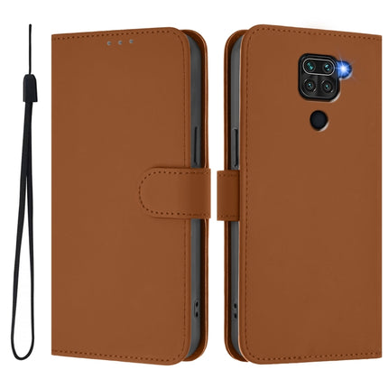 Skin Feel Solid Color Leather Phone Case with Lanyard, For Redmi Note 9 4G Global / 10X 4G