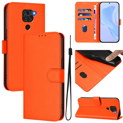 Skin Feel Solid Color Leather Phone Case with Lanyard, For Redmi Note 9 4G Global / 10X 4G