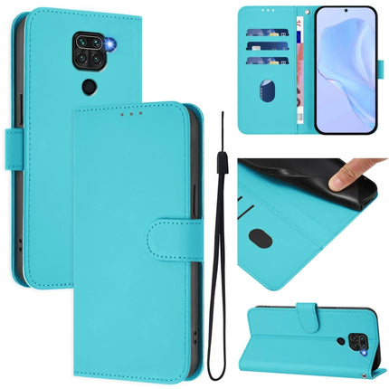 Skin Feel Solid Color Leather Phone Case with Lanyard, For Redmi Note 9 4G Global / 10X 4G