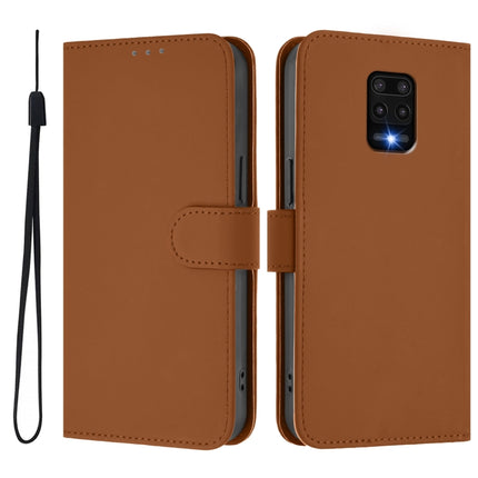 Skin Feel Solid Color Leather Phone Case with Lanyard, For Redmi Note 9 Pro 4G / 9S 4G