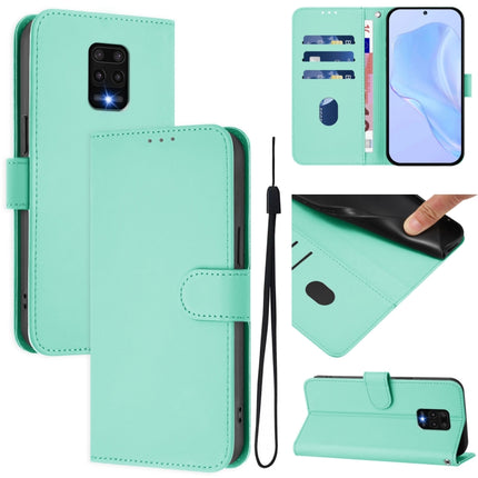 Skin Feel Solid Color Leather Phone Case with Lanyard, For Redmi Note 9 Pro 4G / 9S 4G