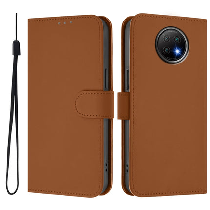 Skin Feel Solid Color Leather Phone Case with Lanyard, For Redmi Note 9T Global