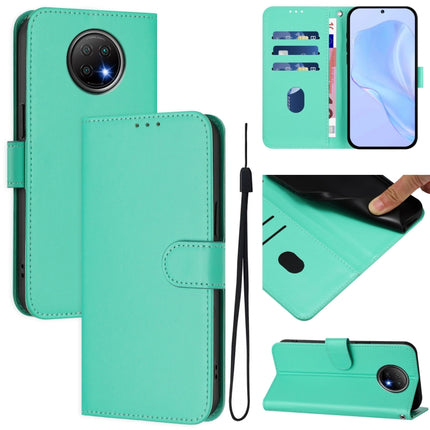 Skin Feel Solid Color Leather Phone Case with Lanyard, For Redmi Note 9T Global