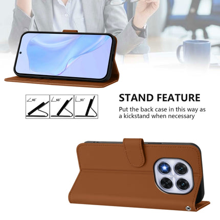 Skin Feel Solid Color Leather Phone Case with Lanyard, For Redmi Note 14 Pro 5G / 14 Pro+ 5G