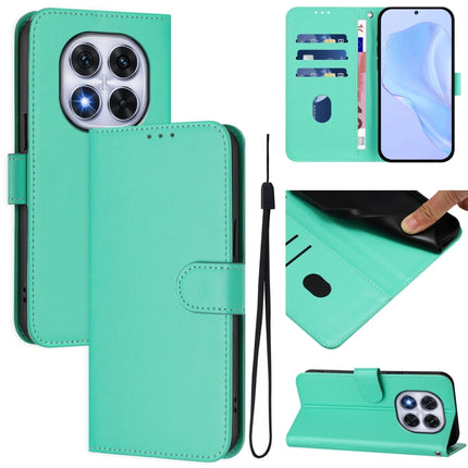 Skin Feel Solid Color Leather Phone Case with Lanyard, For Redmi Note 14 Pro 5G / 14 Pro+ 5G