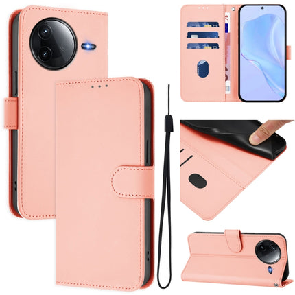 Skin Feel Solid Color Leather Phone Case with Lanyard, For Redmi K80 / K80 Pro