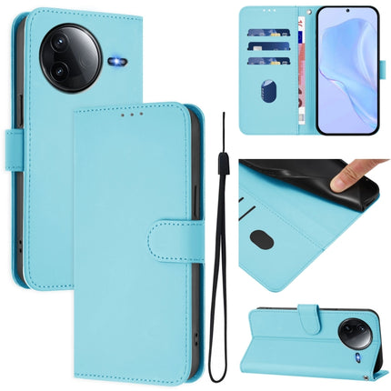 Skin Feel Solid Color Leather Phone Case with Lanyard, For Redmi K80 / K80 Pro