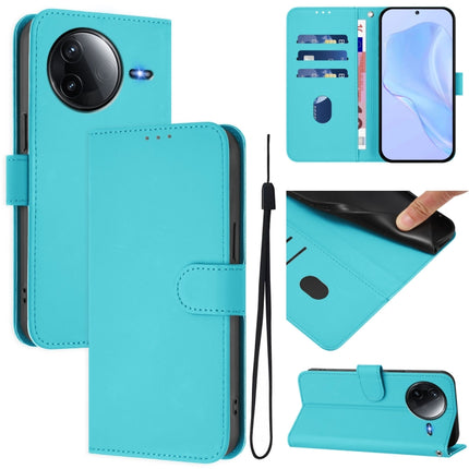 Skin Feel Solid Color Leather Phone Case with Lanyard, For Redmi K80 / K80 Pro
