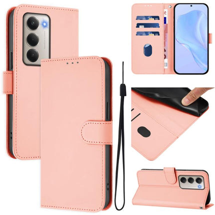 Skin Feel Solid Color Leather Phone Case with Lanyard, For Redmi 15 5G Global / 15 4G SEA 169.5mm