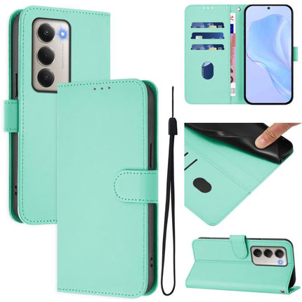 Skin Feel Solid Color Leather Phone Case with Lanyard, For Redmi 15 5G Global / 15 4G SEA 169.5mm