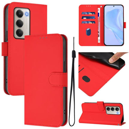 Skin Feel Solid Color Leather Phone Case with Lanyard, For Redmi 15 5G / 4G EU 171mm