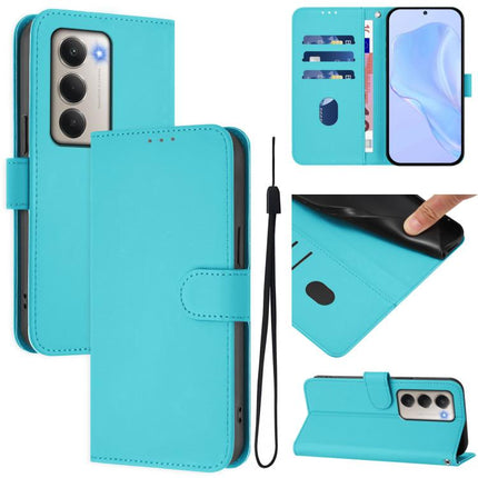 Skin Feel Solid Color Leather Phone Case with Lanyard, For Redmi 15 5G / 4G EU 171mm