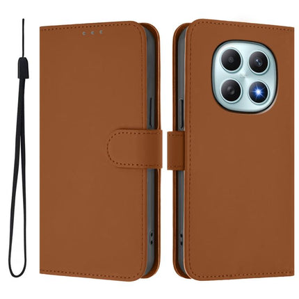 Skin Feel Solid Color Leather Phone Case with Lanyard, For Redmi Note 15 4G / 5G Global 164mm
