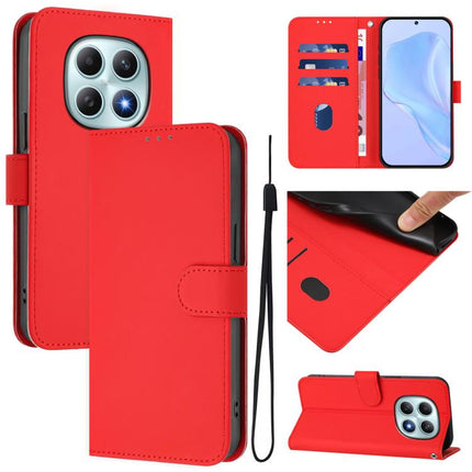 Skin Feel Solid Color Leather Phone Case with Lanyard, For Redmi Note 15 4G / 5G Global 164mm