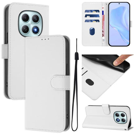 Skin Feel Solid Color Leather Phone Case with Lanyard, For Redmi Note 15 4G / 5G Global 164mm