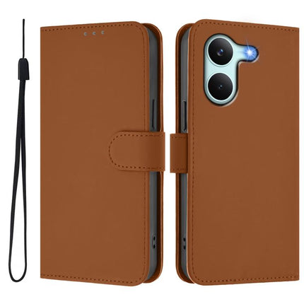 Skin Feel Solid Color Leather Phone Case with Lanyard, For Redmi Turbo 5 5G Global/Poco X8 Pro 5G
