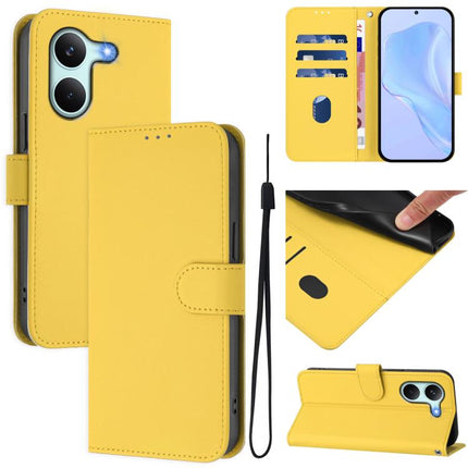 Skin Feel Solid Color Leather Phone Case with Lanyard, For Redmi Turbo 5 5G Global/Poco X8 Pro 5G