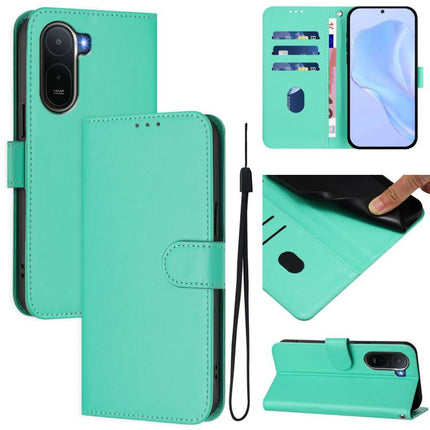 Skin Feel Solid Color Leather Phone Case with Lanyard, For Redmi A7 Pro 4G Global / Poco C85x 5G